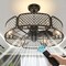 30 Caged Ceiling Fan With Light Crystal Lampshade 6 Light Bases